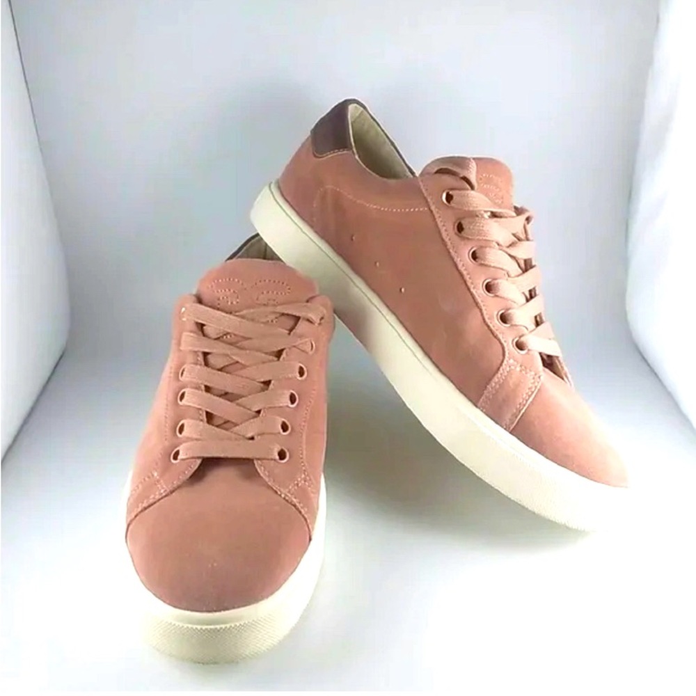 Sam Edelman Ethyl Cameo Pink Suede Low-Top Lace Up Designer Sneaker Women US 9.5